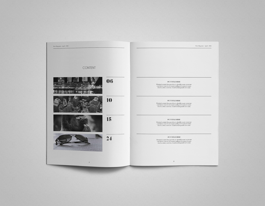 InDesign magazine template Multipurpose clean simple minimal a4 letter magazine clean layout creative easy modern stylish