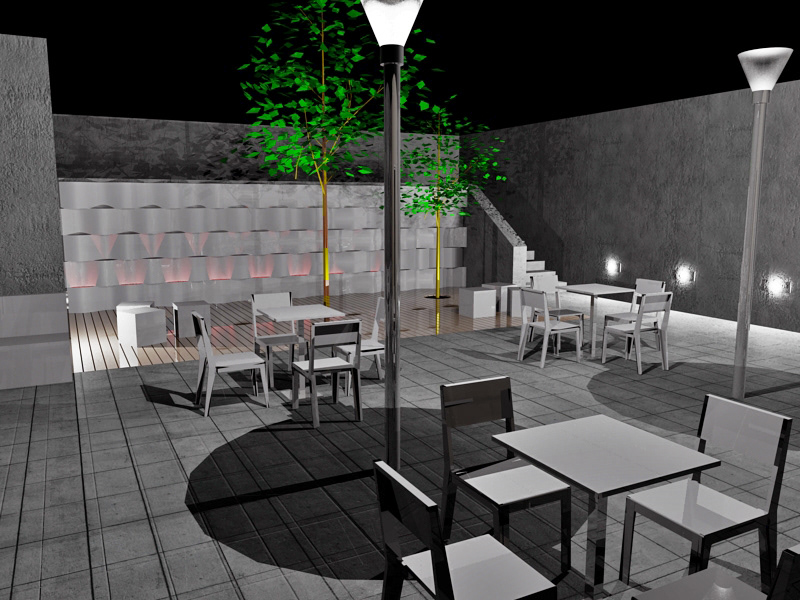 pastry shop Interior 3D Render Technical Drawings