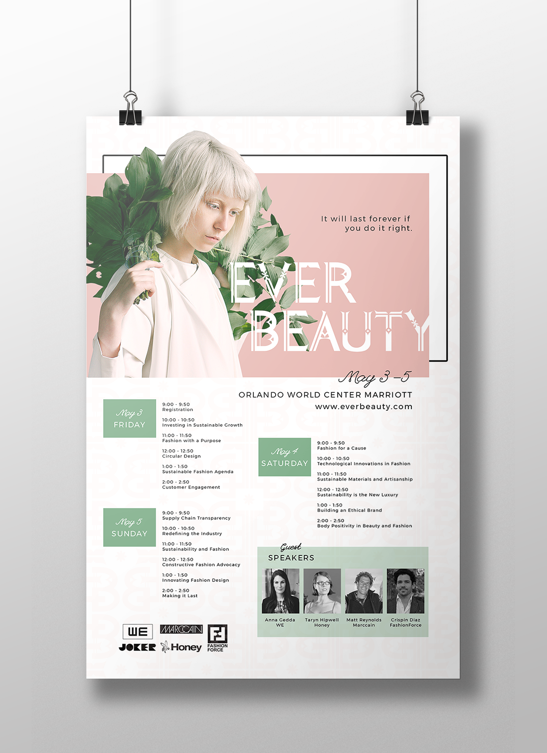 Fashion  Event poster Web Design  user interface beauty Sustainable organic feminine conference