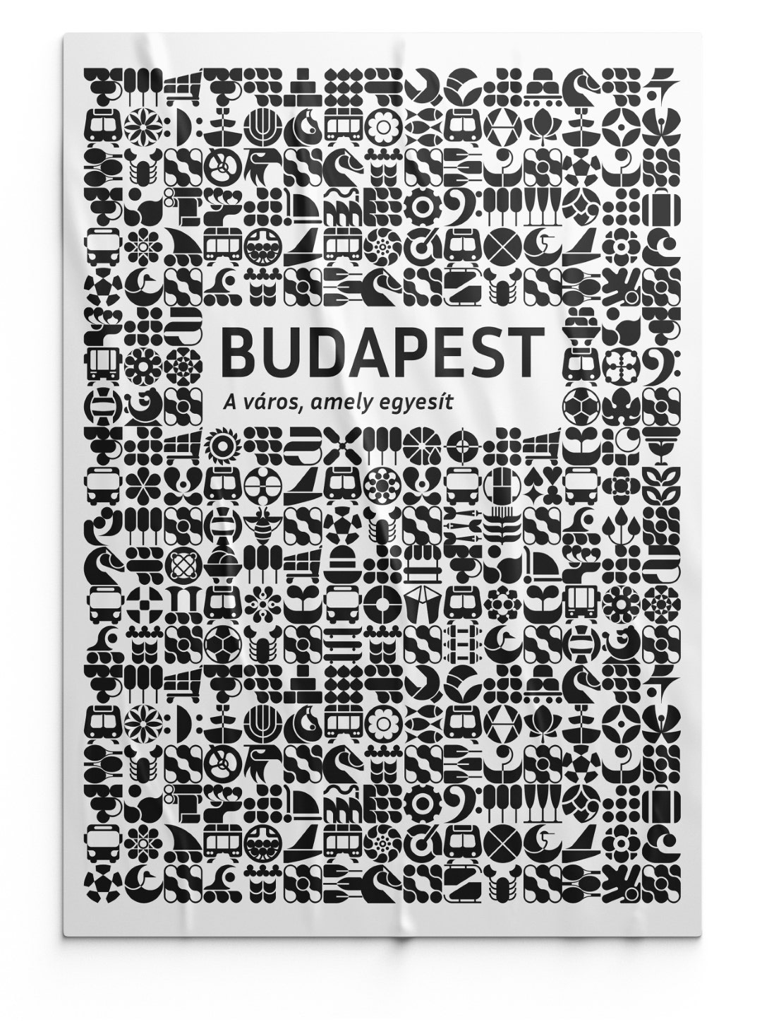branding  budapest city grid Icon identity modular motif pattern pictogram