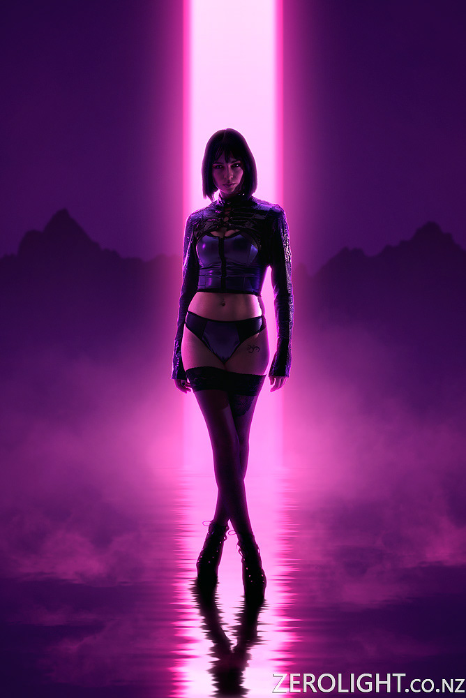 80s Composite Cyberpunk latex Mode Pink and Teal Retro Scifi Synthwave