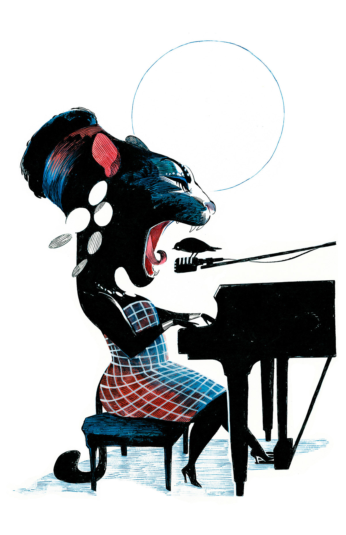Portrait of Nina Simone as a panther by Julie Rocheleau