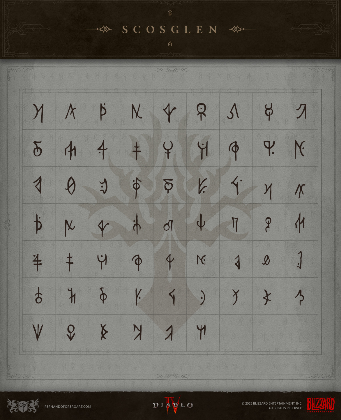 type typography   glyphs diablo Diablo IV Diablo 4 Fernando fernando forero Blizzard video game
