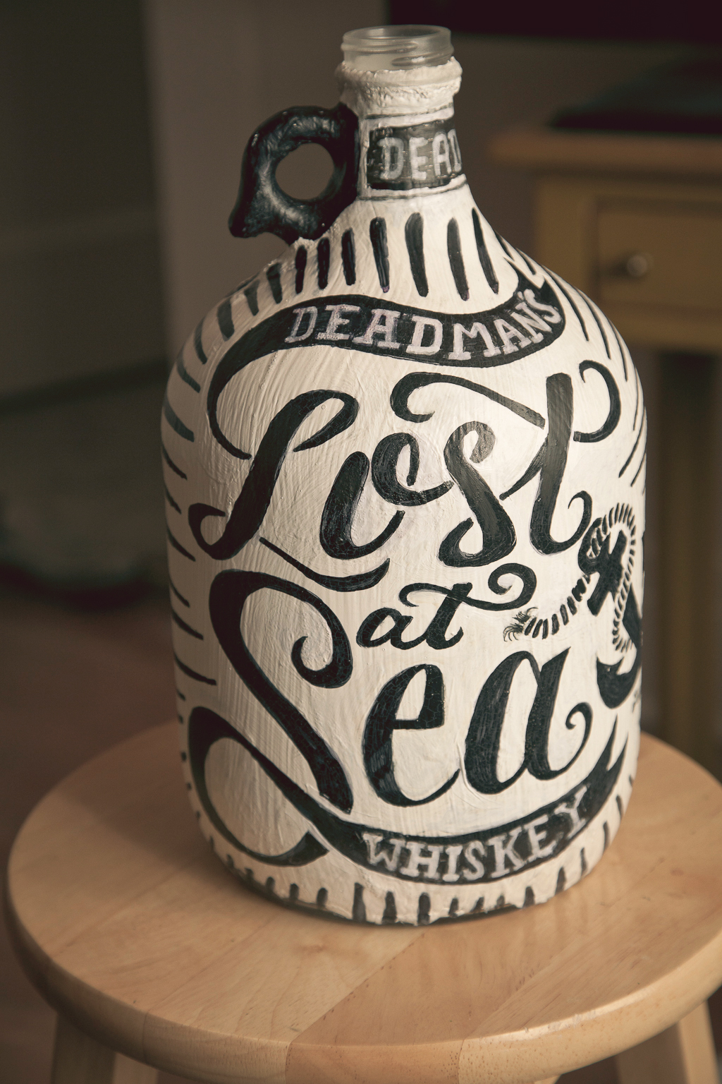 art growler beer charity sea Sailor Whiskey anchor lost handletter handtype
