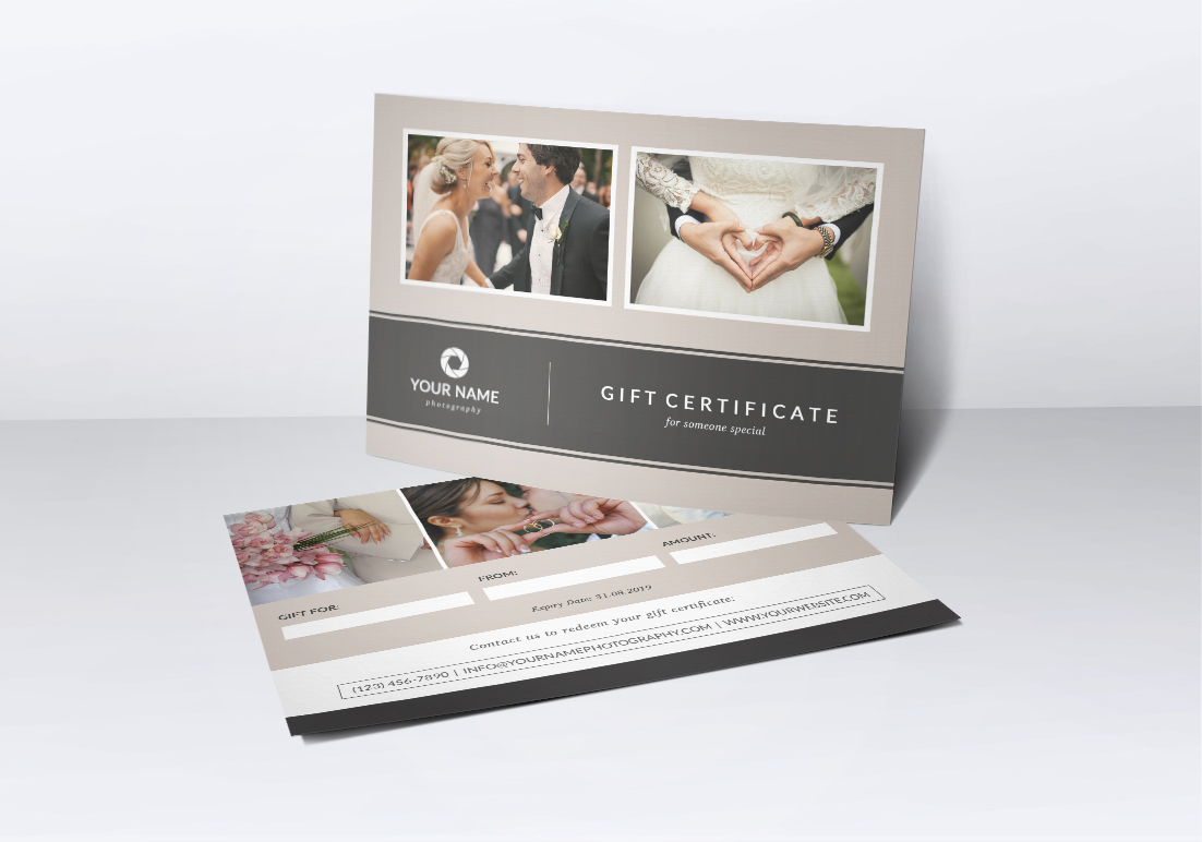 photographer photoshop psd premade template creative printable print ready professional wedding marketing   gift certificate