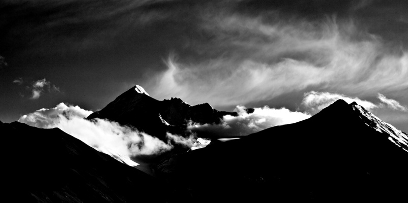 mountain Landscape cloud SKY black White grey ladakh leh barren desert snow peak glacier stok
