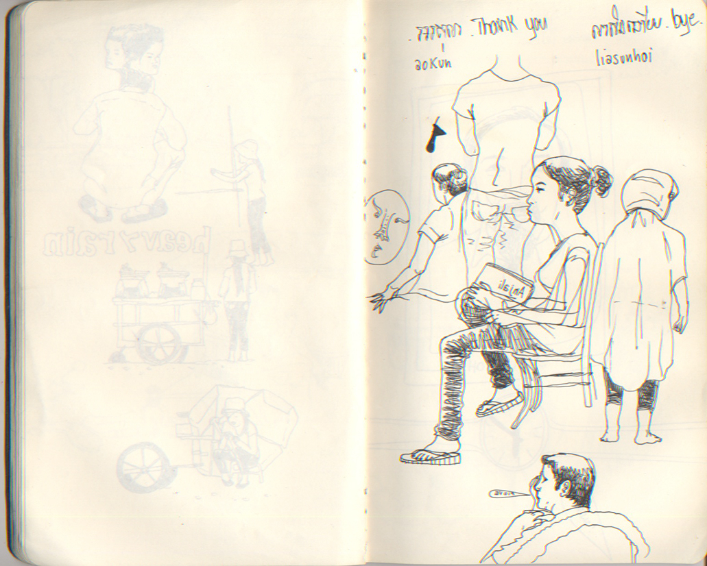 sketch sketching sketchbook asia Bangkok Siem Reap Angkor Wat saigon Ho Chi Min Diary Travel