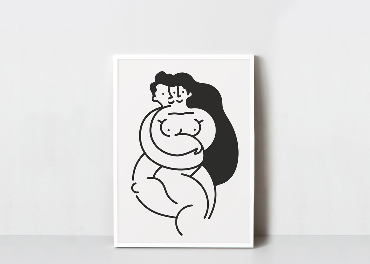 illustrations black and white icons mom dad kids poster society6