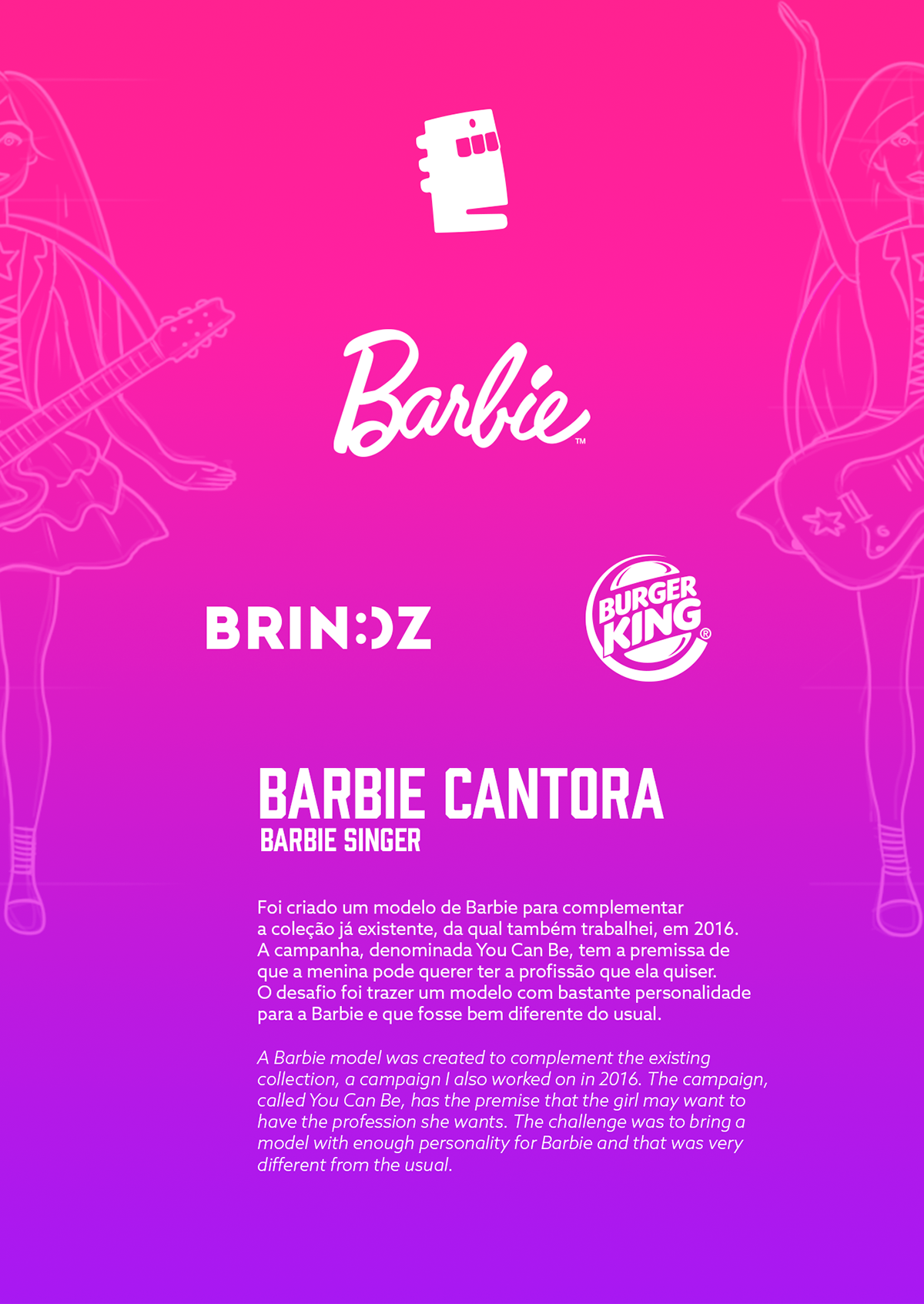 barbie esquitini burger king brasil Brinquedo toy design  produto rock n roll cantora Design de brinquedo Burger King