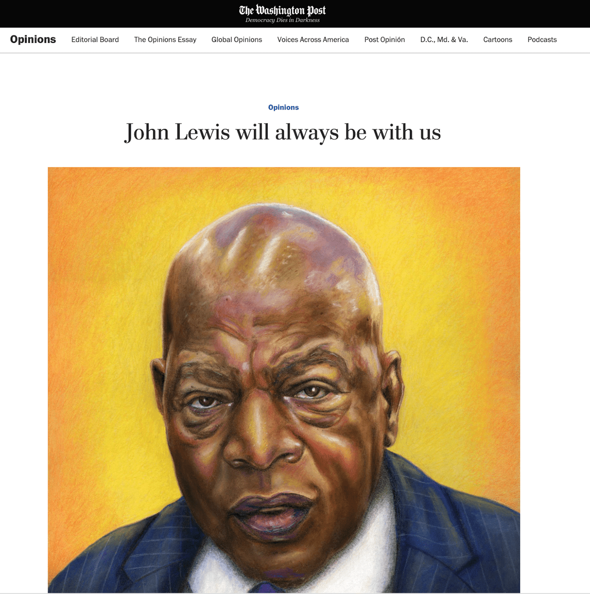 John Lewis art ILLUSTRATION  portraits politics Drawing  Pastels colored pencils portrait johnlewis