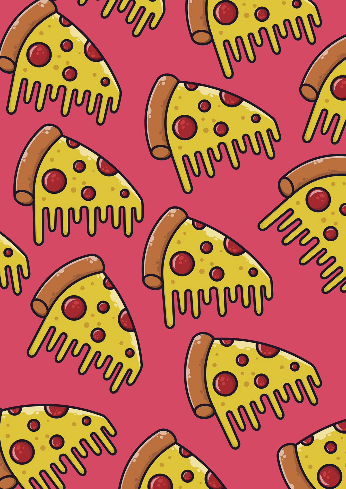 bright Colourful  doughnut Food  pattern Pizza Retro slush taco