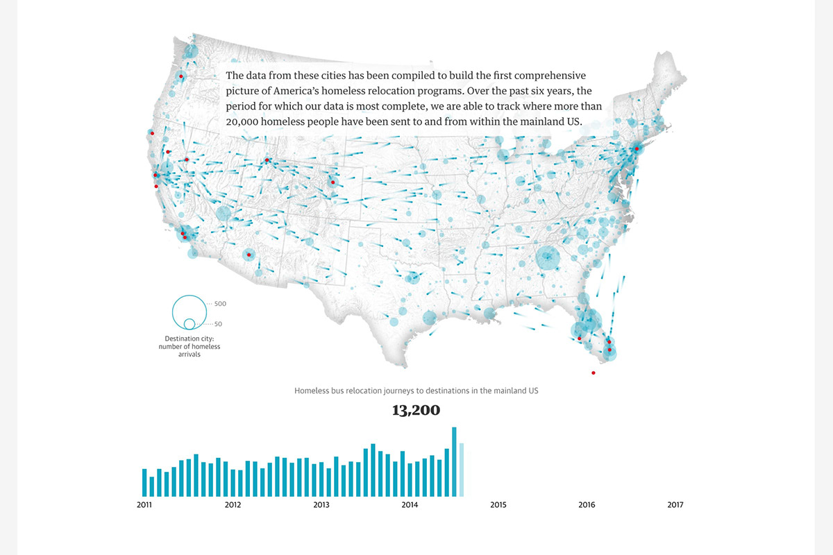 data visualization dataviz chart infographics homeless guardian map interactive