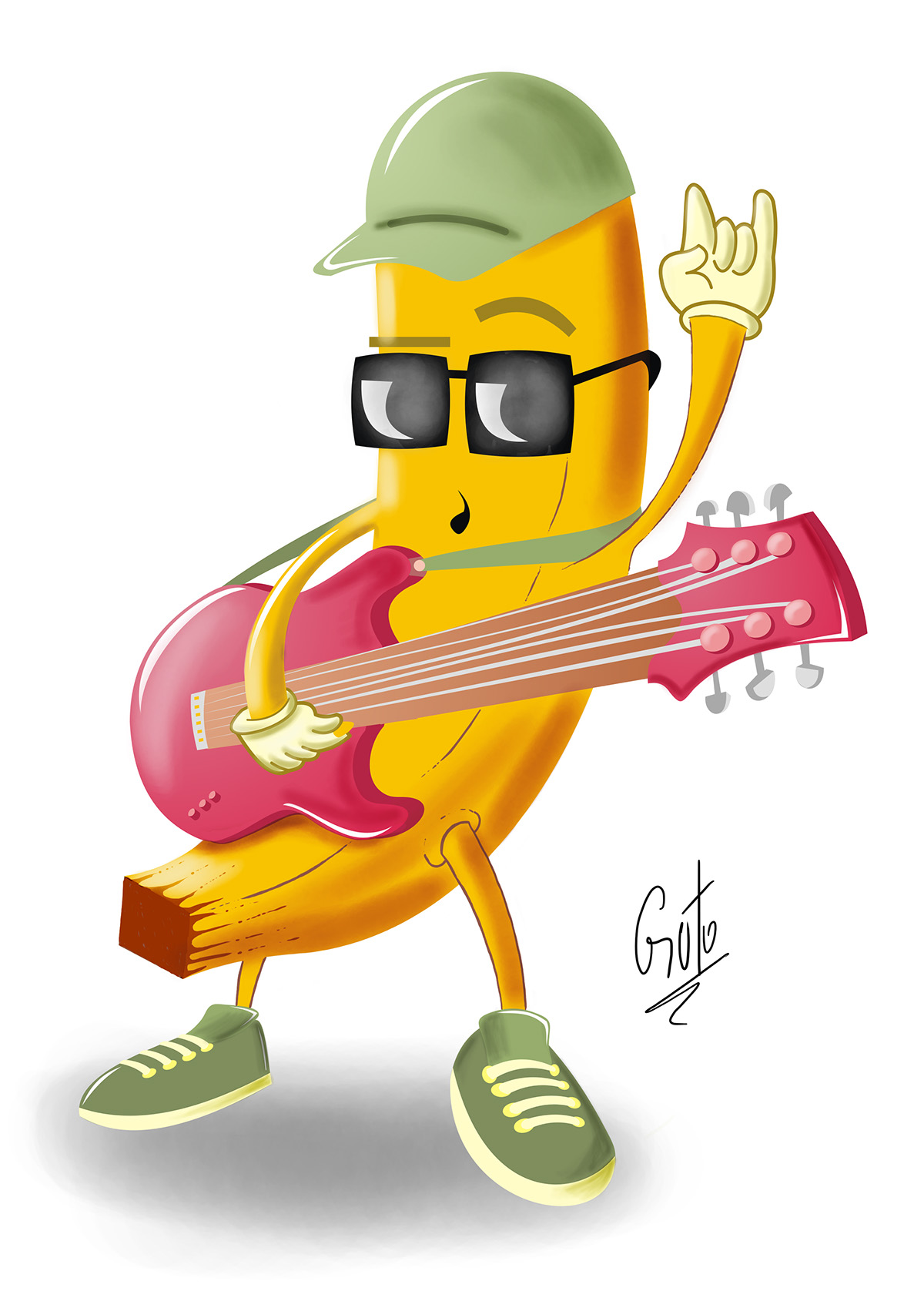 desenho  banana Ilustração Down Jones banda rock