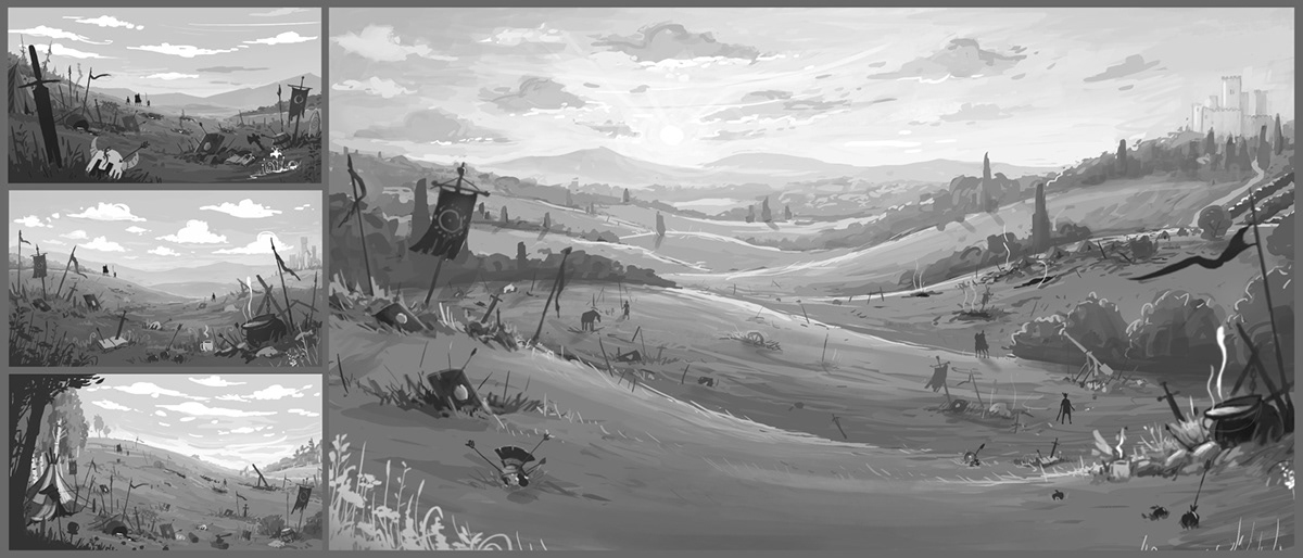 2D art background battlefield environment fantasy Game Art game design  Game Illustration Landscape
