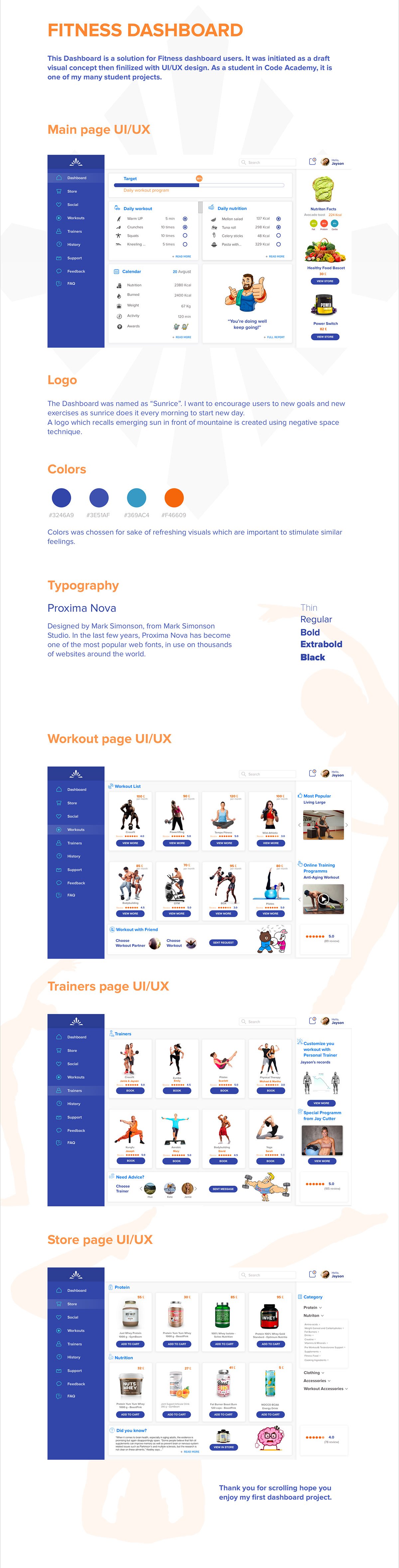 dashboard UI/UX Webdesign fitnessdashboard poster workout nutrition trainer sport design