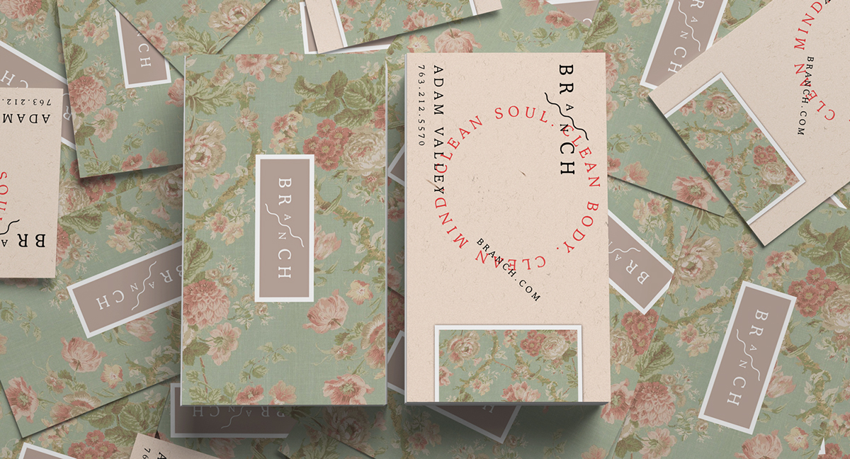 soap floral Flowers branch Business Cards cooper Wrap mock up modern contemporary block identity RECYCLED natural green