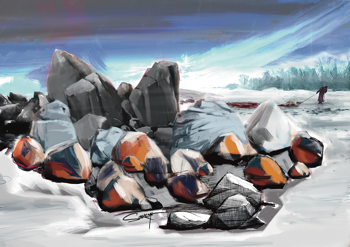 art artwork background design concept art digital illustration digital painting drawings Landscape Procreate rocks