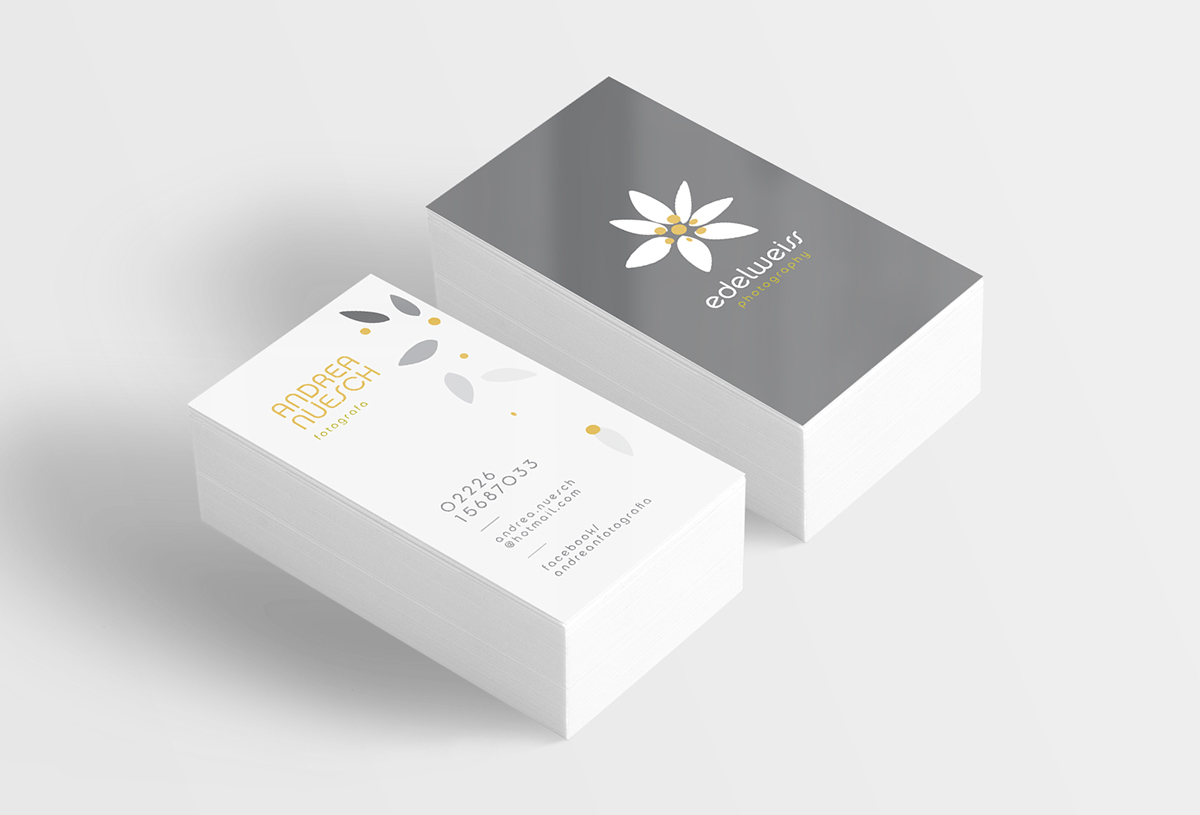 edelweiss photography logo business card andrea nuesch