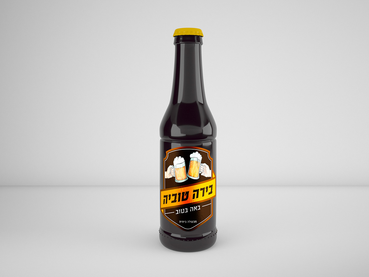 בירה טוביה beer branding  graphic design  beer bottle Moran Bazaz pandesign studio Sticker Design label design