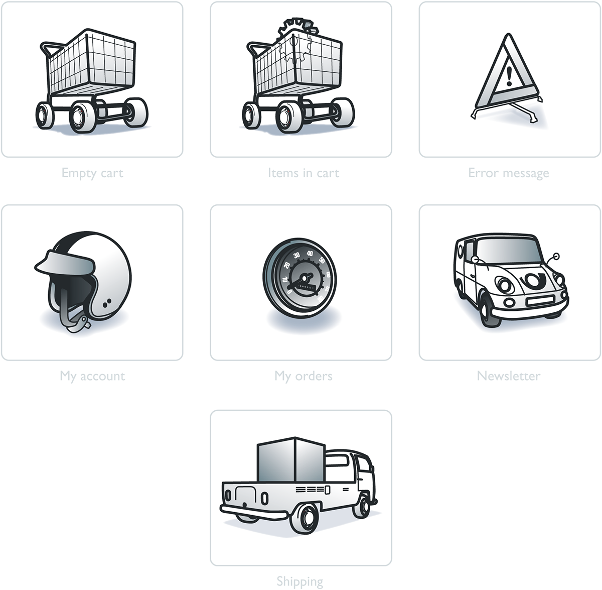 e-shop automotive   graphic elements logo
