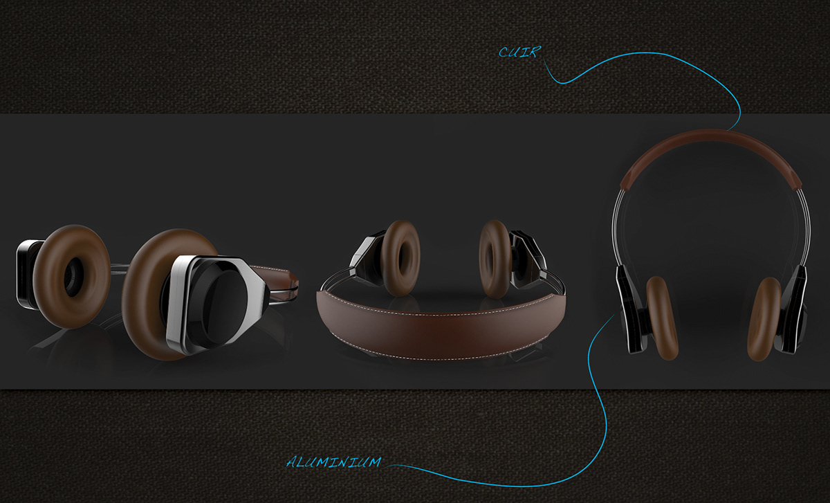 headphones design  lucie Bollart  leather