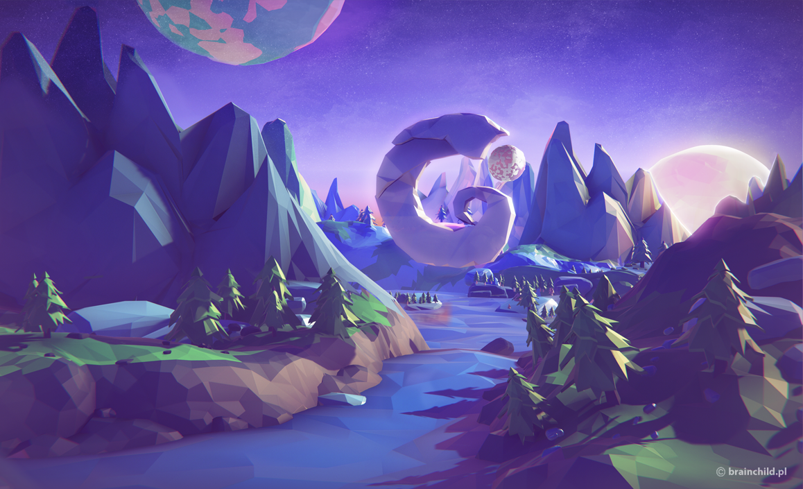game Game Dev Low Poly lowpoly model 3D Space  art 3d art