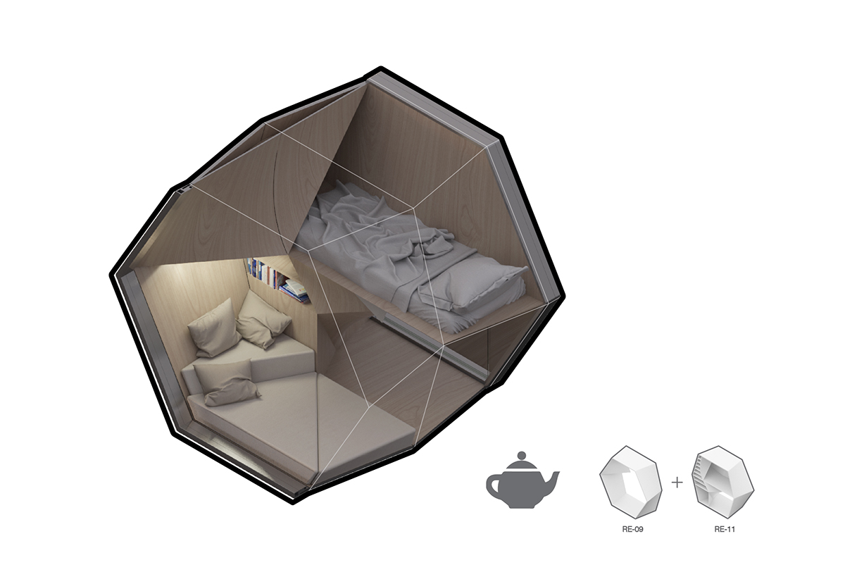 3d printing Prefabrication nyc homelessness architecture module product design  housing shelter Interaction design 