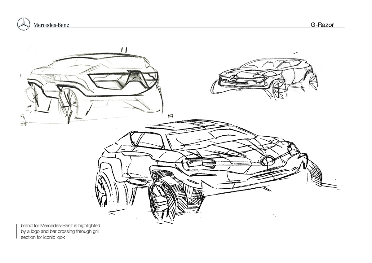 mercedes-benz car design Compact SUV sketch design industrial Art Center