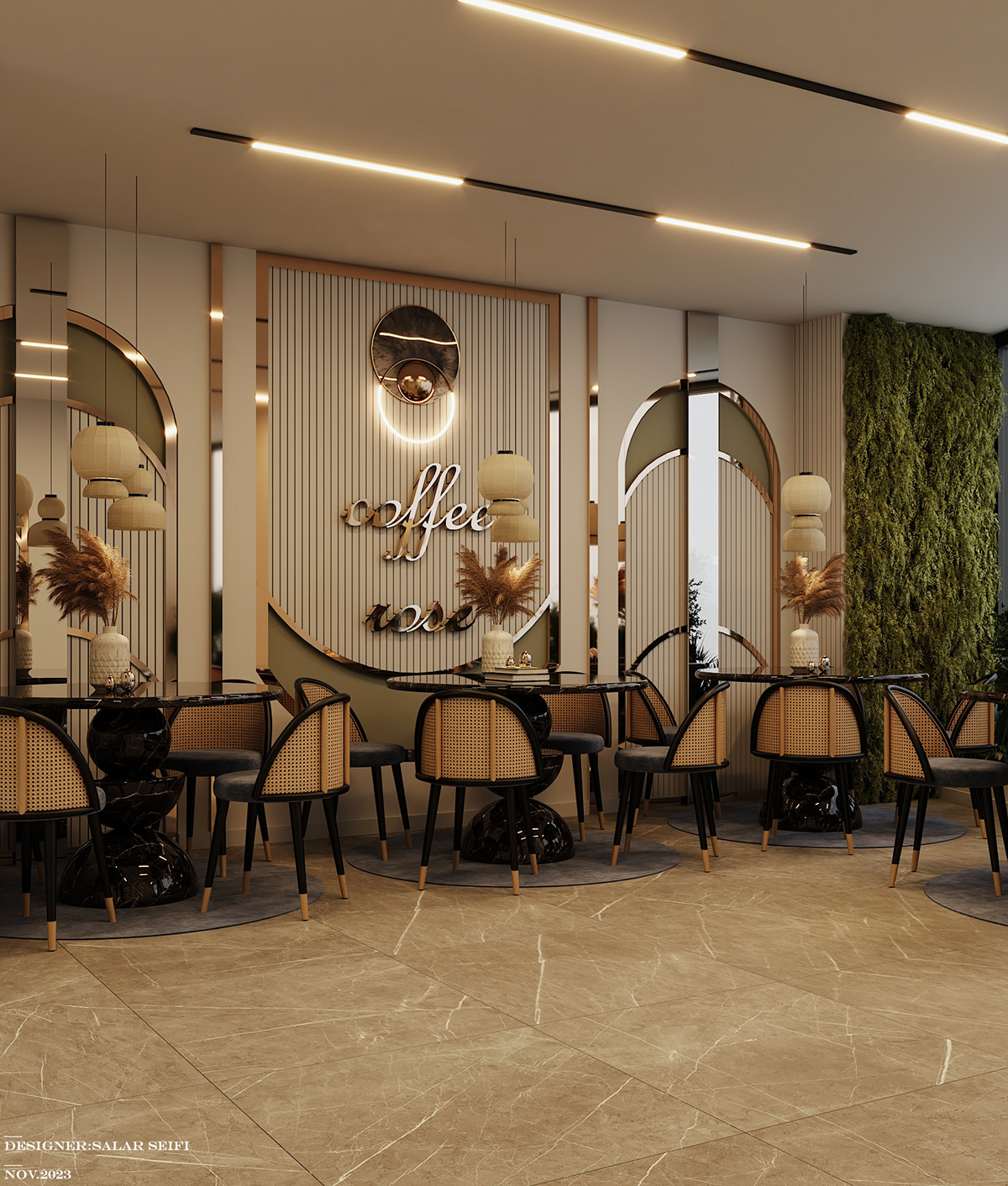 Coffee restaurant interior design  architecture visualization Render archviz modern achitecture coffedesign