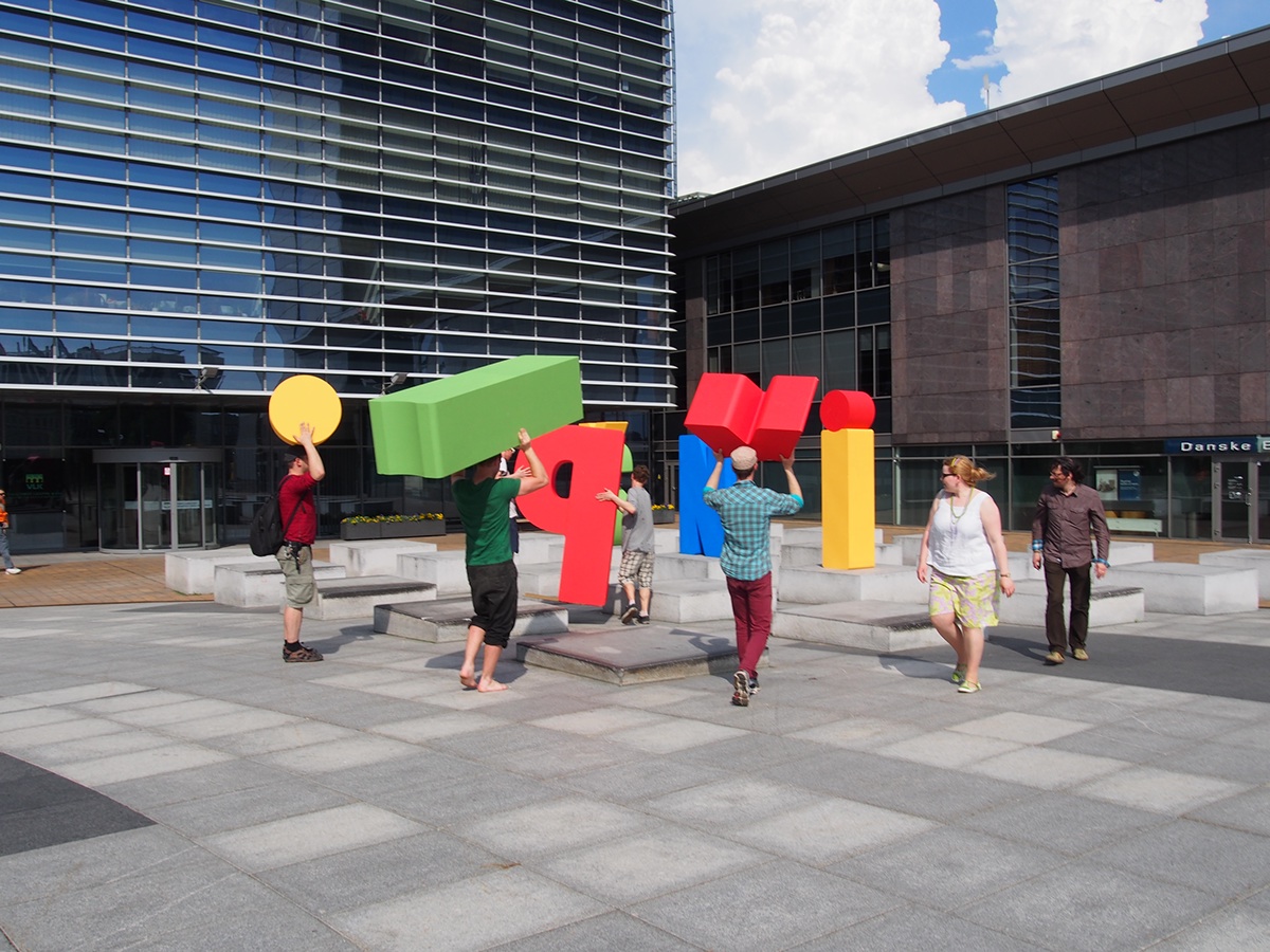 font letters placemaking urban furniture Module furniture intervention Laimikis.lt Šnipiškės vilnius Lithuiania public spaces city furniture