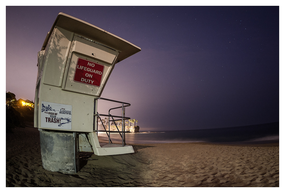 Hector Godinez hgp Landscape night long exposure Laguna Beach California cresent bay lifeguard beach Ocean