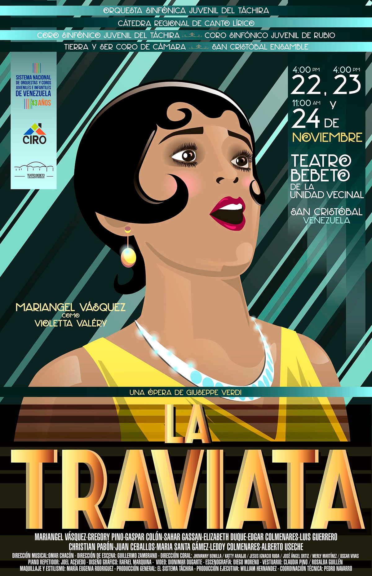 conept art credits design diseño gráfico graphic design  open credits opera San Cristobal Singer theather poster  venezuela