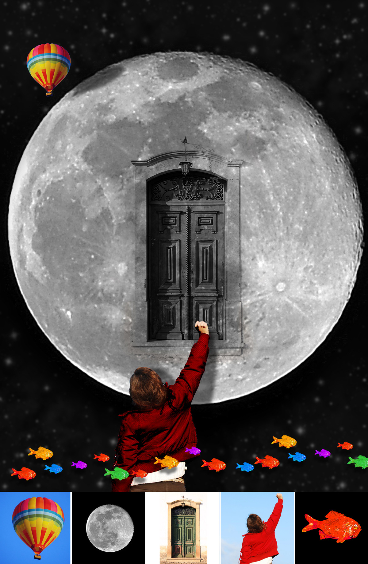 moon girl knocking door