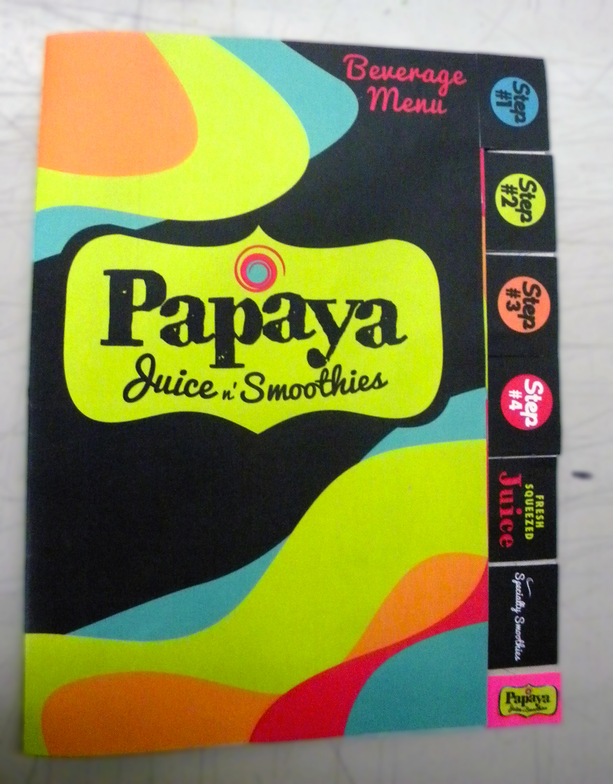 papaya graphic cool smoothie Fruit juice Tropical Elevation juice box cup holder smoothie carrier bags to go gift card cover letter