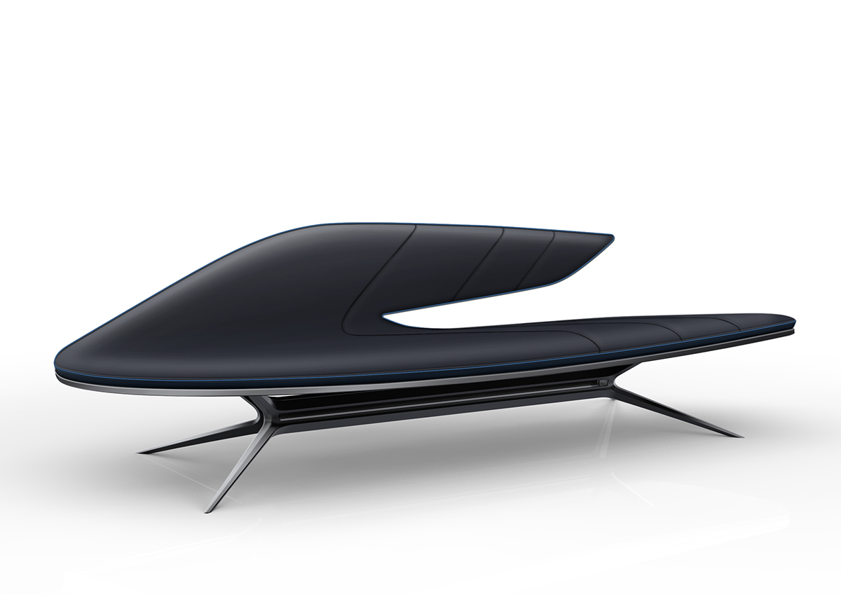furniture design sofa chaise longue canapé High Tech carbon fluidity details