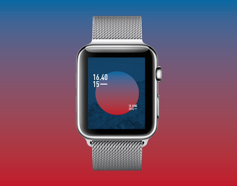 Adobe Portfolio watch clock app design red blue apple watch Mockup UI ux ios Interface apple iPad board computer