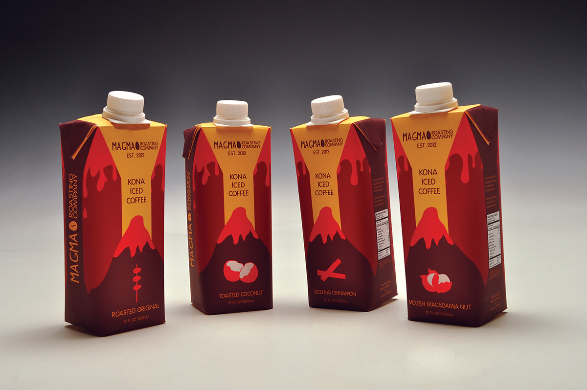Coffee  package design  Volcanos  magma  beverages