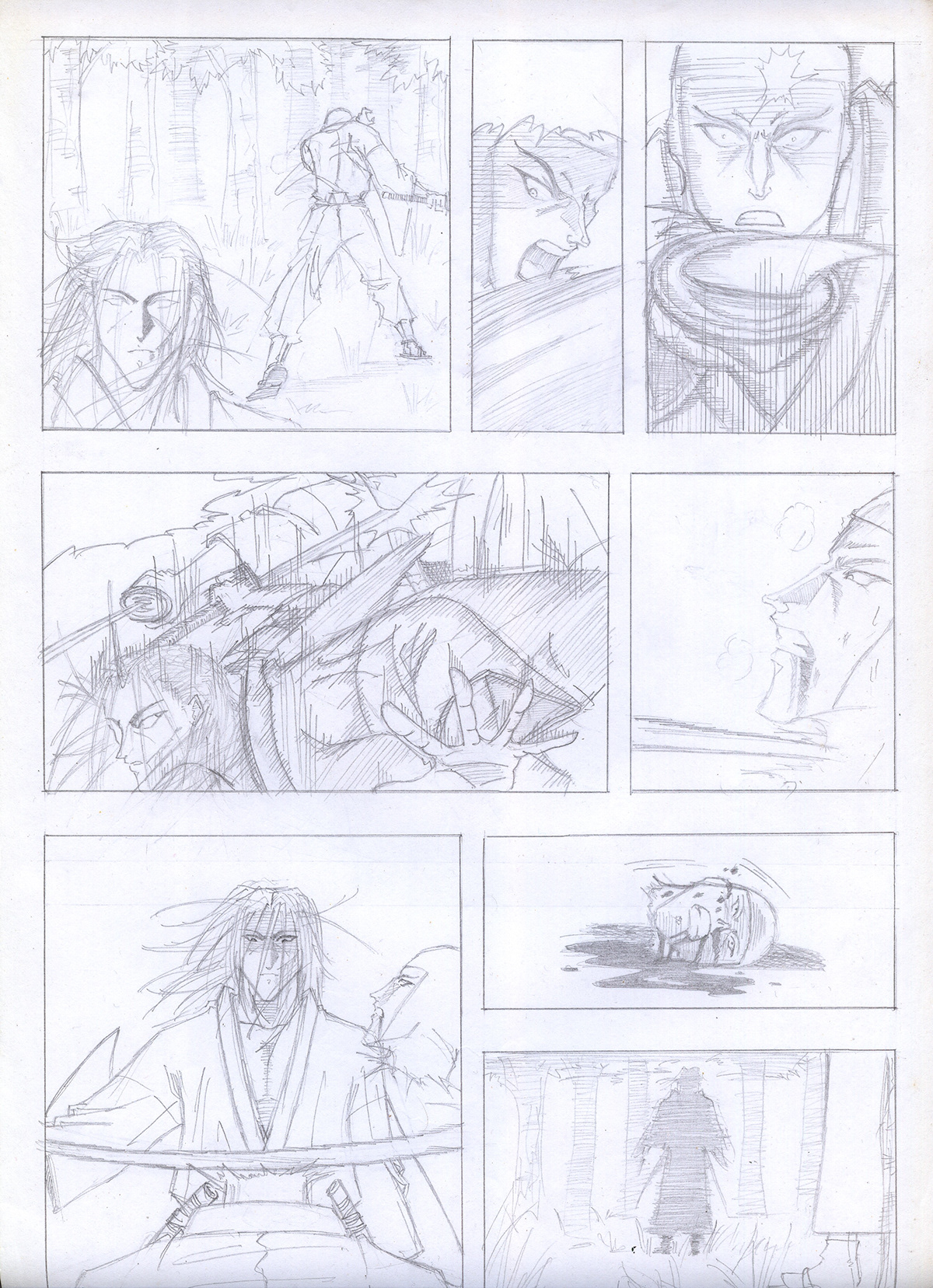 manga comic samurai katana Sword japan ILLUSTRATION  sketch Drawing  hand drawing