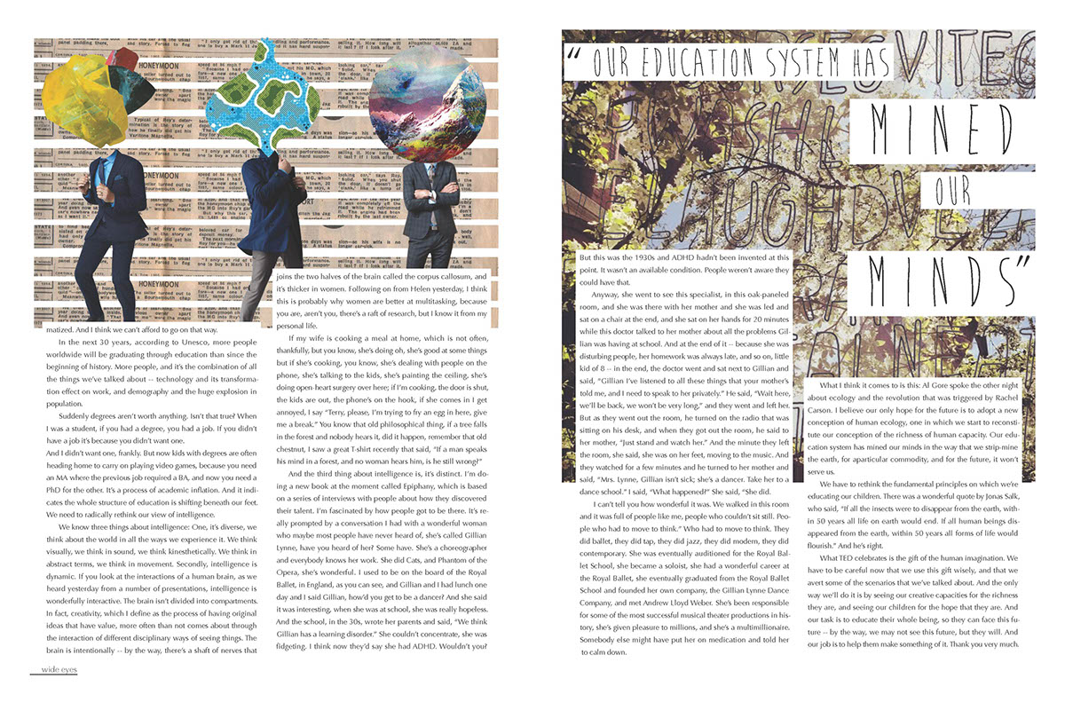 TEDtalk Ken Robinson Creativity Education publication design Digital Collage