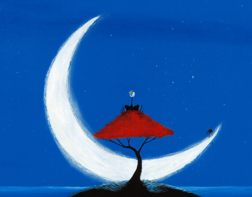 ILLUSTRATION  moon king illustration book night Cat