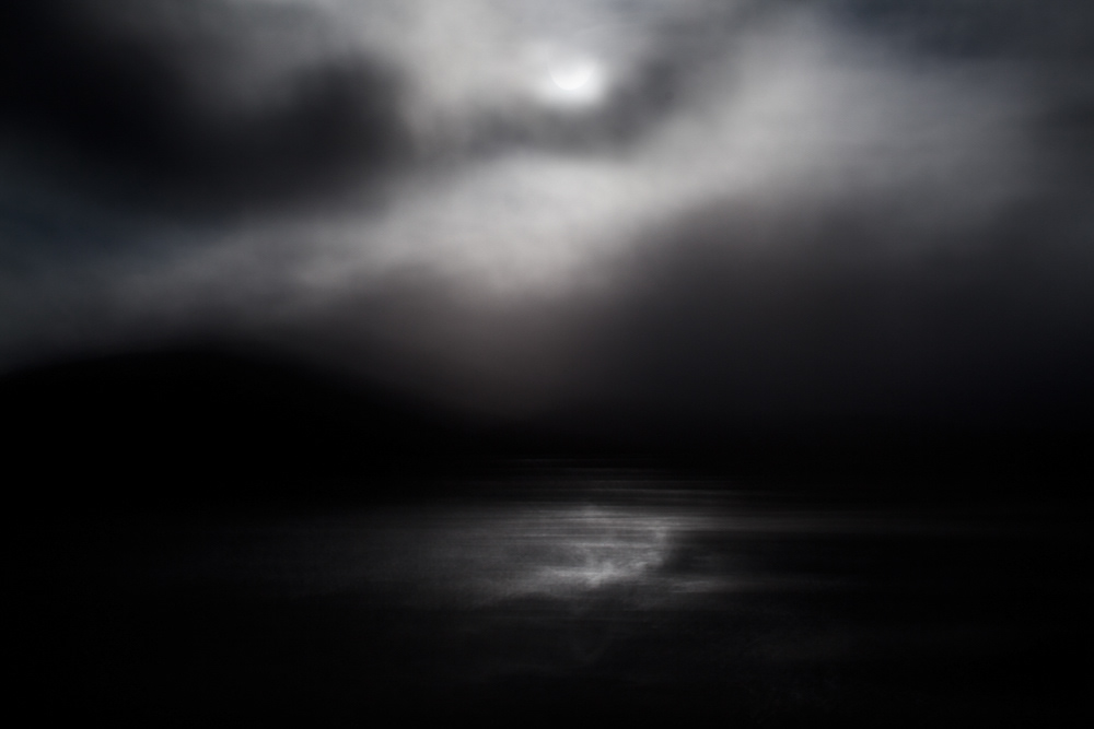 Mono  monochrome  Black  white  ICM intentional camera movement  blur  chinnery  landscape  light  indistinct  unclear  mystery  mysterious  seascapes