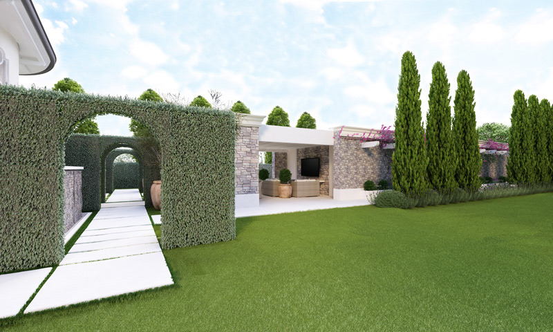 architectural projects Render Villa garden Landscape design