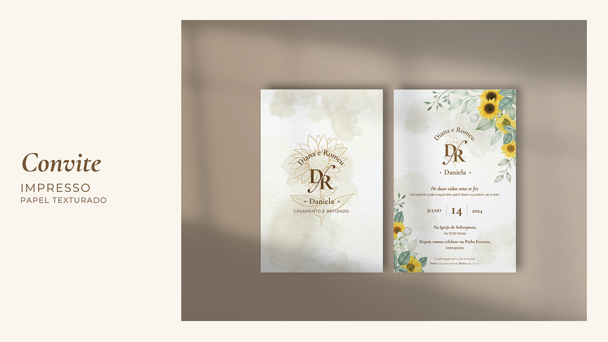 convite de casamento design gráfico