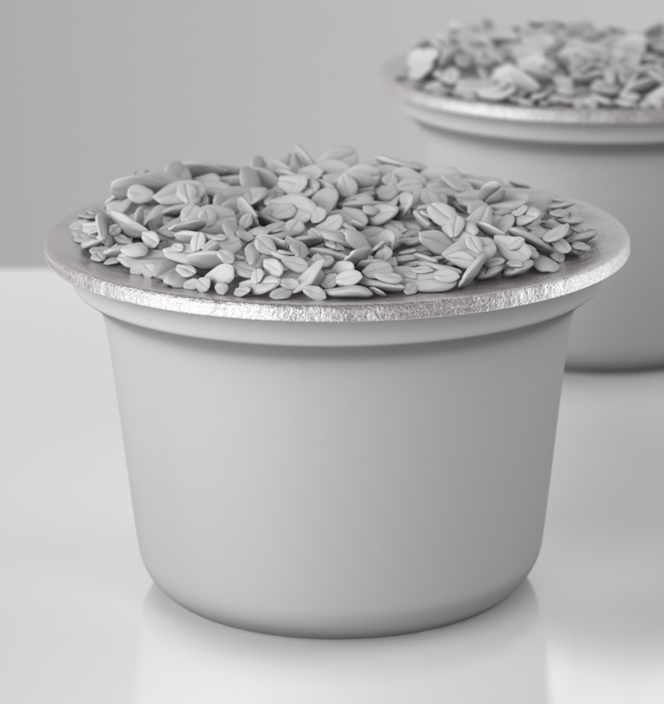 Adobe Portfolio 3D CGI package rendering yogurt product foil