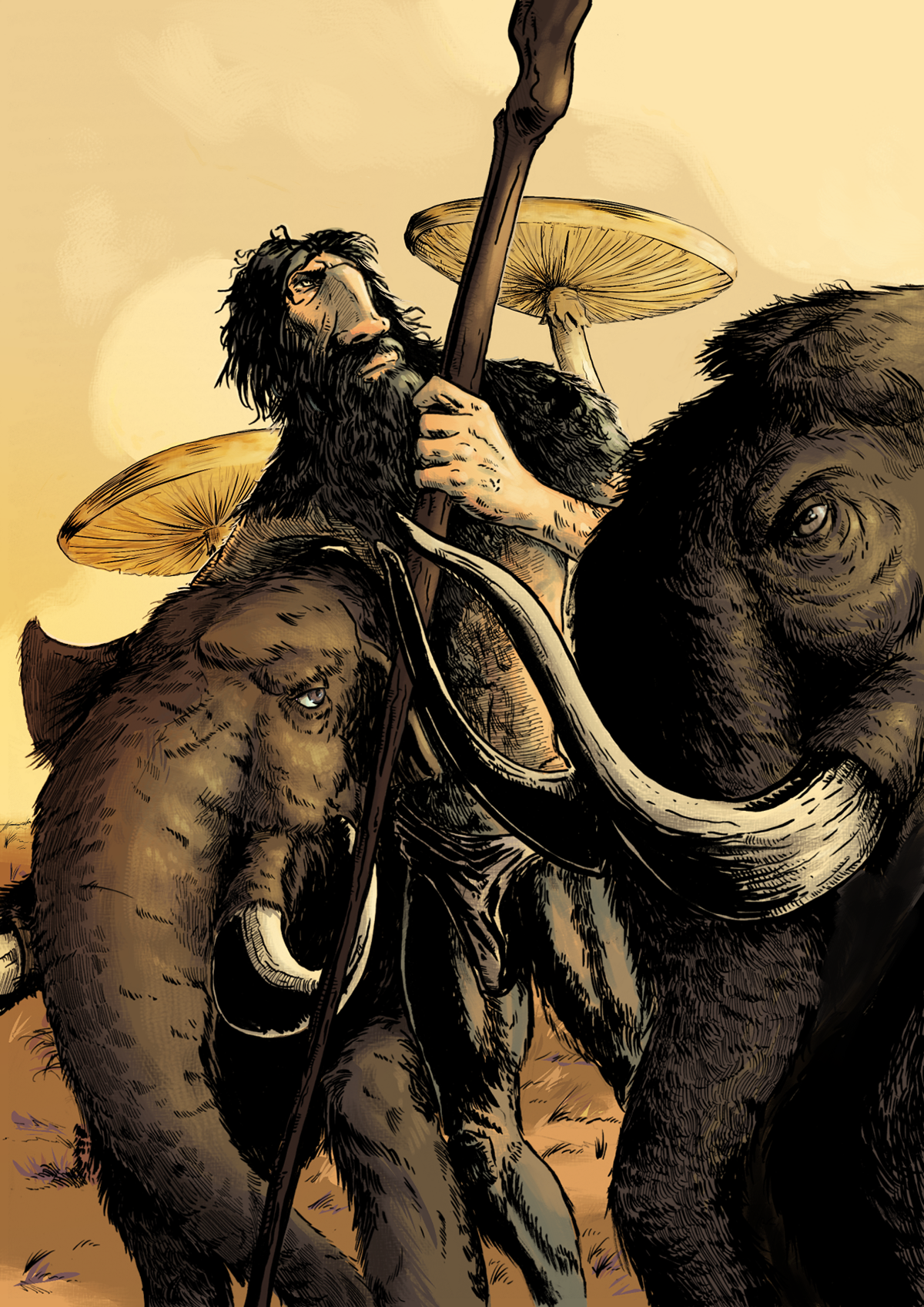 giant mastodon mammoth sci-fi jules verne ILLUSTRATION 