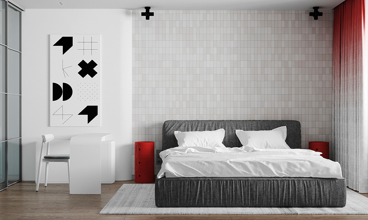 bedroom comfortable contemporary design Interior minimalistic