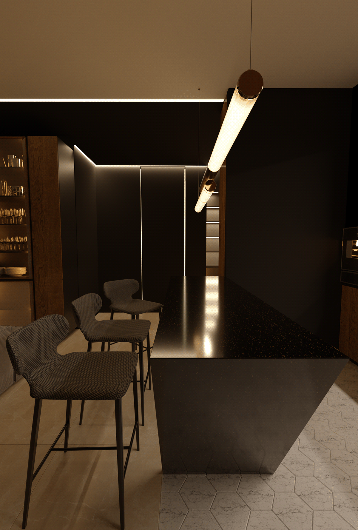 black black house interior Czech design Freelance Interior light ucraine