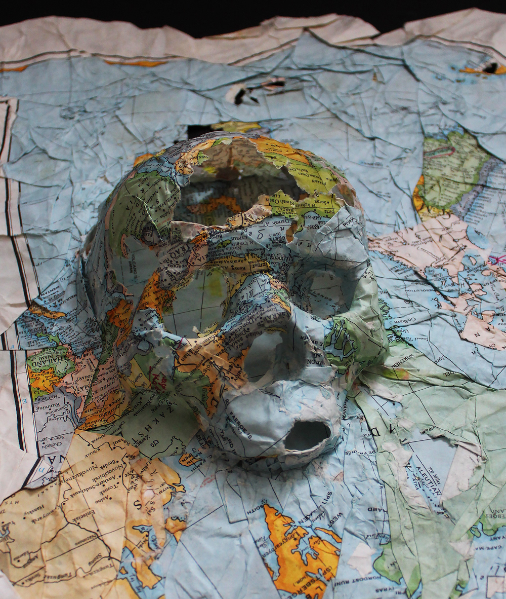 COVid COVID19 map paperart Quarantine sculpute skull skullart stayhome worldmap