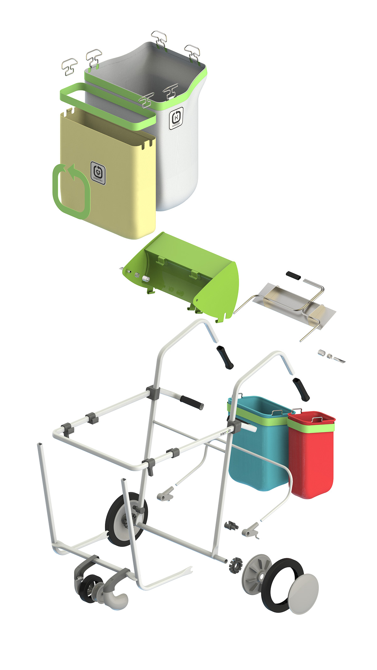 recycling cart saprofit Sustainable worker design for all responsible Social Innovation