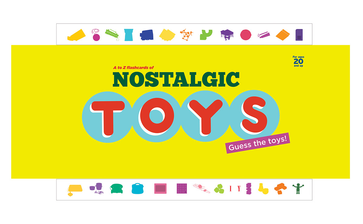 flashcards Nostalgic Toys vector illustrations
